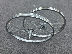 26" SCHWINN S-2 CHROME WHEEL SET W/ FRONT DRUM BRAKE PHANTOM B6 ETC.