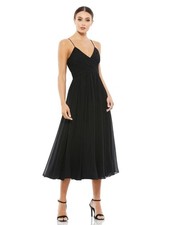 NWT Ieena for Mac Duggal Faux Wrap Sleeveless Flowy Midi Dress - size XS