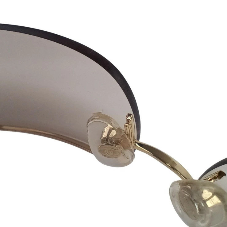 CHANEL Sunglasses Cocomark 4104B GClear Beige Metal Ladies Rhinestone Authentic image 6