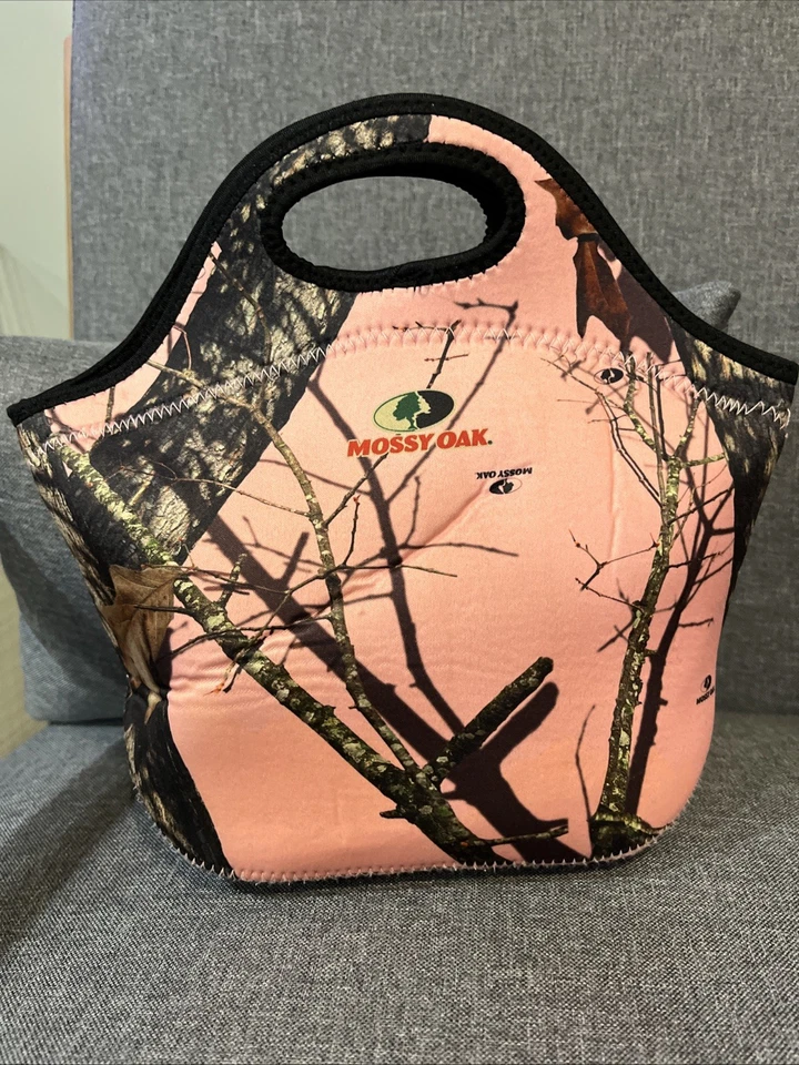 Bolsa de almuerzo de neopreno con hojas de roble rosa musgo Foto 2 de 4