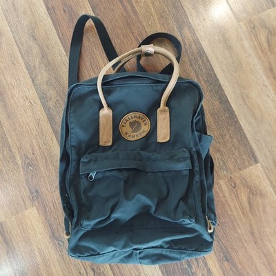 Fjallraven 27173 Kanken No. 2 Canvas Leather G-1000 Backpack Rucksack Bag Black