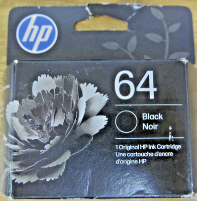 NEW FACTORY SEALED HP 64 BLACK INK CARTRIDGE EXP NOV 2027 FREE SHIPPING