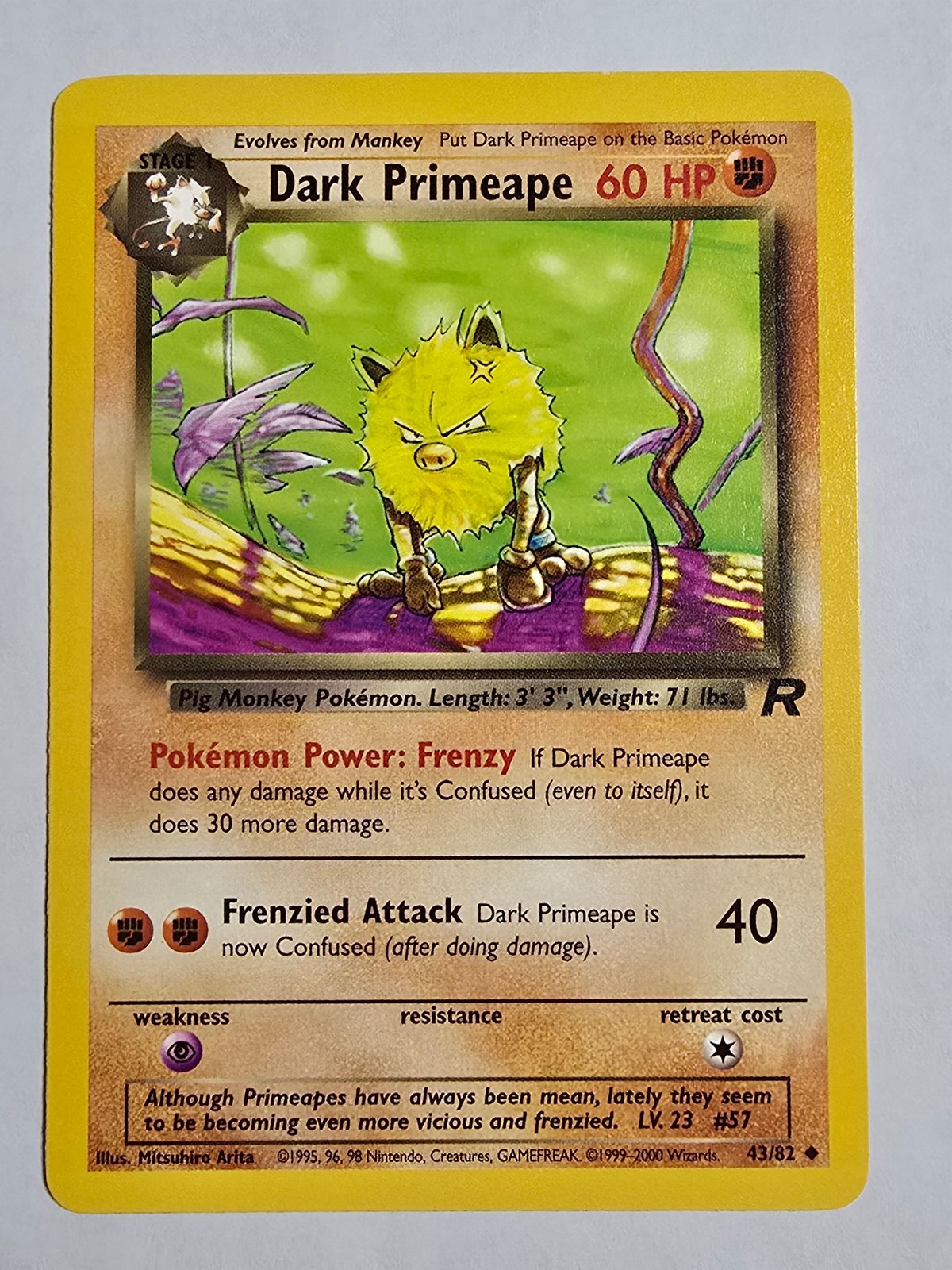 Dark Primeape 43/82 Uncommon Team Rocket Pokemon NM