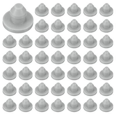 50-Pack Grey Silicone Hole Plugs Snap in Locking for 3.5mm Round Openings