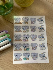 Koala Busy Day | Homemade Planner Stickers, Reminder , Journaling Stickers