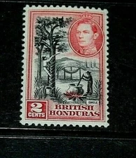 BRITISH HONDURAS 1938 2c  KING GEORGE ISSUE FINE M/L/H