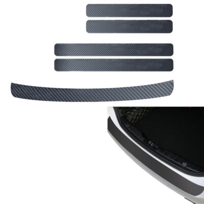 Car Door Sill Scuff Plate Cover Rear Bumper Guard Protector Trim Strip Sticker