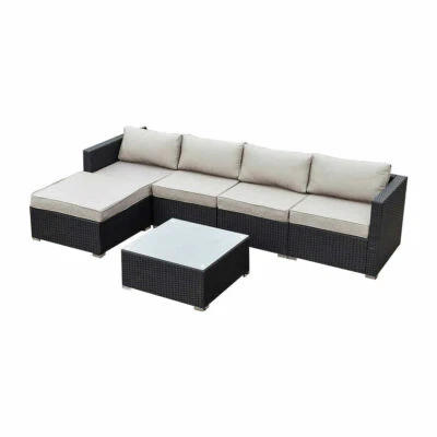 Outdoor Furniture 1PC Corner Sofa Modular Wicker Rattan Garden Lounge Setting Po - Picture 2 of 4