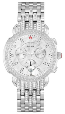 Michele Sidney Mother Of Pearl Diamond Bezel Stainless Steel  display picture 3
