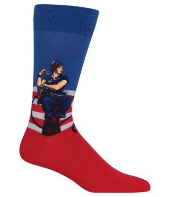 NWT! Hot Sox Novelty Rosie The Riveter Crew Socks. Great Men's Stocking Stuffer!