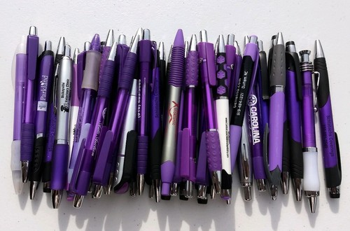 30ct Mixed Lot Misprint Retractable Click Pens: PURPLE / VIOLET / LAVENDER - Picture 5 of 6