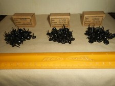 Vintage Upholstery Tacks 5/8" Nails BLACK 3/8" Dome Heads 3 Nos Boxes 150 Pcs