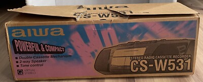 AIWA CS-W531  STEREO RADIO CASSETTE RECORDER EQUALIZER GHETTOBLASTER BOOMBOX NEW