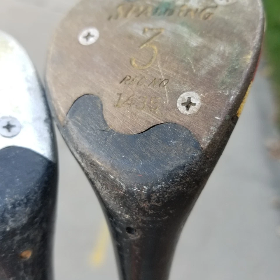 Juego de 2 controladores de madera de caqui Spalding Pace Setter para diestros vintage Foto 2 de 4