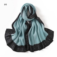Islam Pleated Long Scarf Headscarf Turban Women Muslim Shawl Stole Headwrap Arab