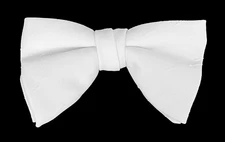 Men's Vintage White Bow Tie 1970s Oversized Large Butterfly Clip On
