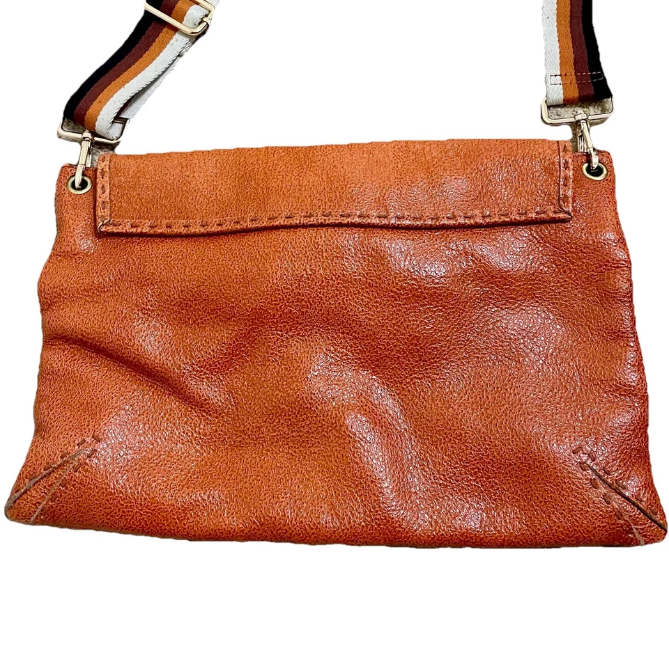 Bolso de Mano Carla Mancini de Cuero Naranja Sobre Palanca Hippie Boho Bolso sin Mano de Hombro Foto 3 de 4