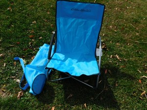 Eddie Bauer Unisex-Adult Camp Chair Low BLUE Beach Camping Hiking