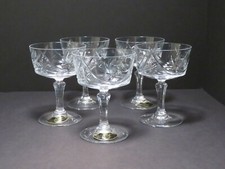 Set of 5 Monte Royale Crystal Champagne Tall Sherbet Hand Cut Canada 24% Lead 