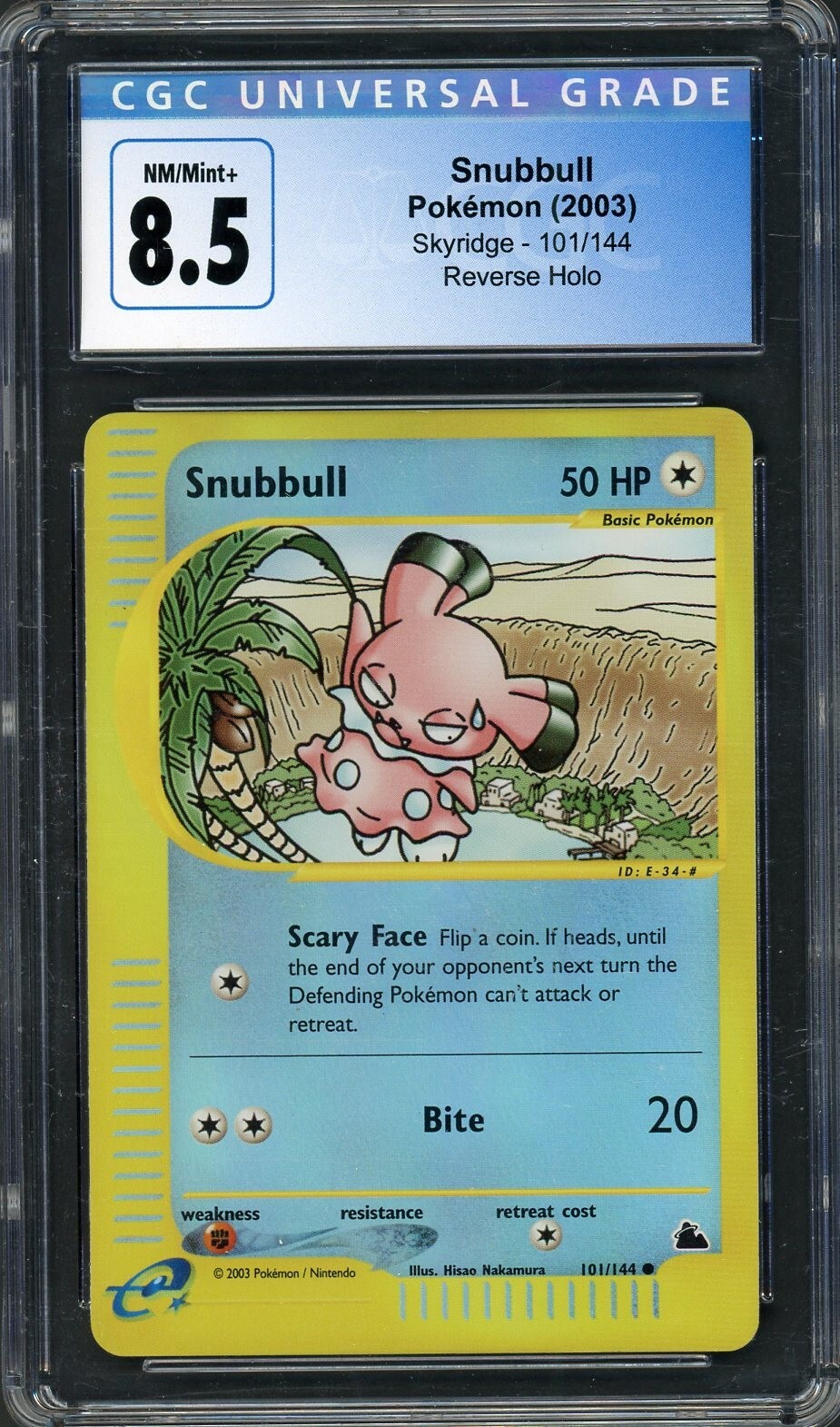CGC 8.5 Snubbull Skyridge 101/144 Reverse Holo Pokemon Card B5