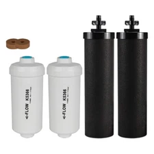 4 Pack Set-Berkey PF-2 Fluoride Water Filters and Berkey Black Carbon BB9-2