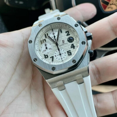【AUDEMARS PIGUET/オーデマピゲ】ラバーベルト 白/ホワイト Tempomat White Rubber Strap for Audemars Piguet Royal Oak Offshore