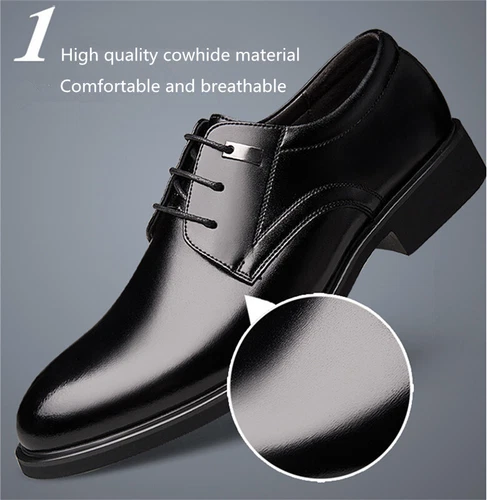 Herren Business Formal Leder Oxford Schuhe Kleid Hochzeitsschuhe - Bild 4 von 15