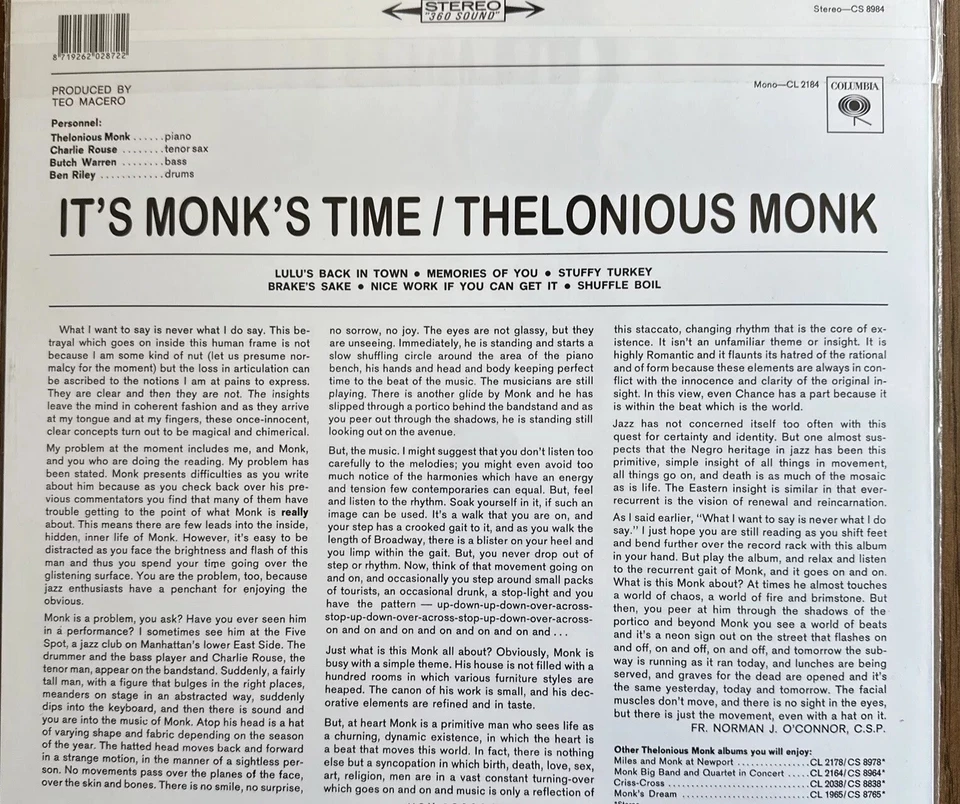 Thelonious Monk It's Monk's Time (Vinyl) 12" Album Red Vinyl Mint/Sealed - Image 4 of 4