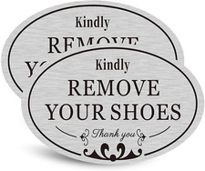 2 PACK Kindly Remove Your Shoes Oval Please Take off Your Shoes No Shoes Sign De