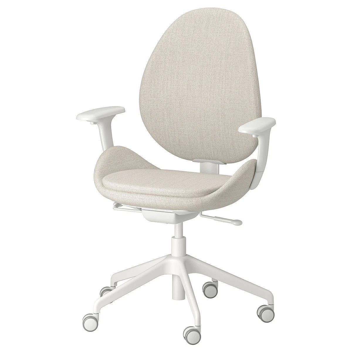 IKEA HATTEFJ LL office chair with armrests 68x68 cm Gunnared beige