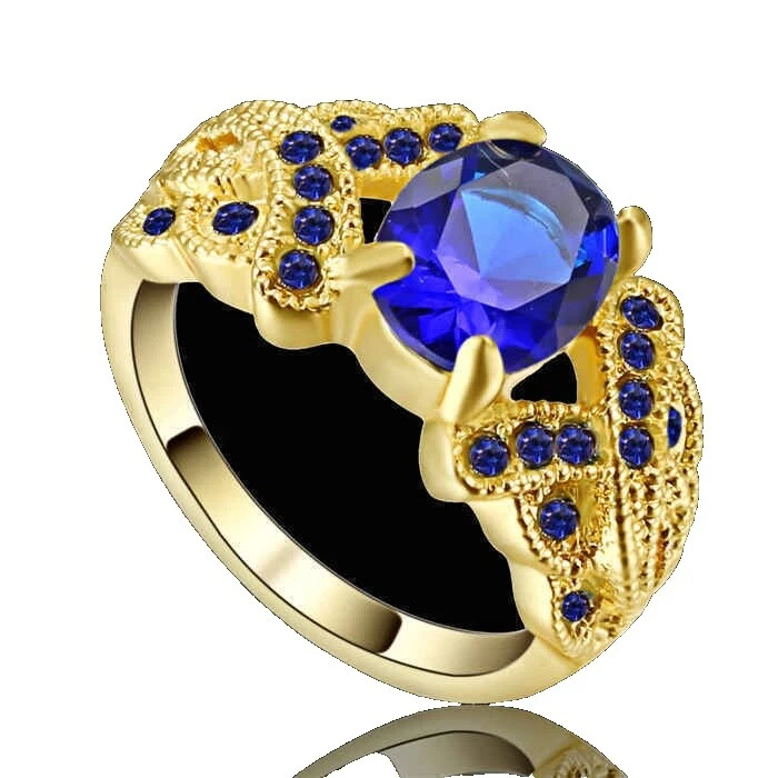 Sapphire Stone Yellow Gold Filled 10k Fashion Jewelry