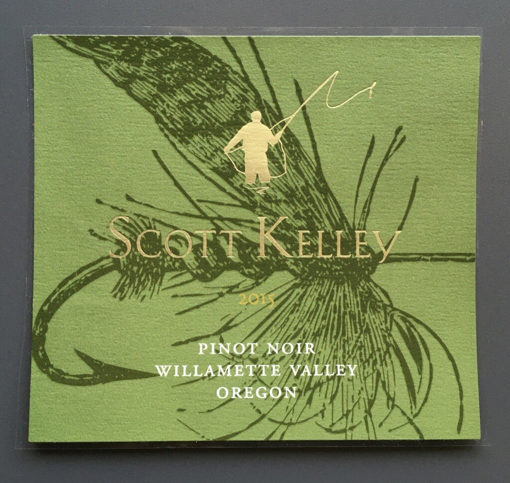 Original New Scott Kelley Winery 2015 Pinot Noir Wine Label - Fly