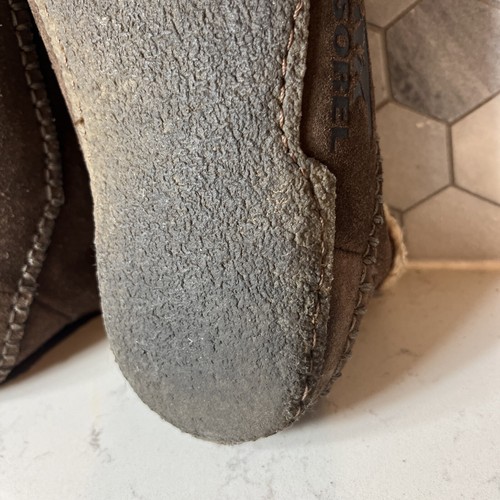 Sorel Slippers Mens 10 Manawan Moccasins NM1466-287 Brown Suede Comfort Slip On - Picture 12 of 20