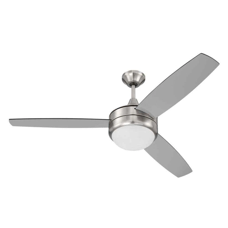 MADE ARTESANAL Phaze II 52 pulgadas Ventilador de techo de níquel con kit de luz y control de pared Foto 3 de 4