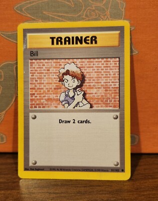 1995 Trainer Bill Pokemon Card - Vintage 91/102 | eBay