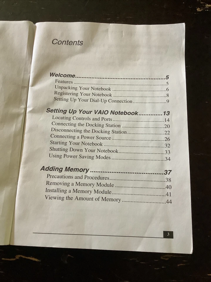 Sony VAIO Notebook Quick Start & Notes on Use PCG-R505 Series Computer manuals - Image 2 of 4