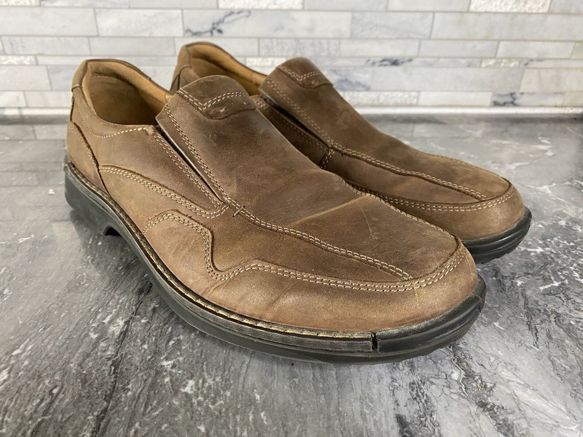 ECCO Men's Fusion II Slip On Leather Shoes Brown Size EUR 47 US 13