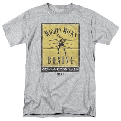 Creed Micks Poster T Shirt Mens Licensed Boxing Movie Tee Rocky Sport Gray