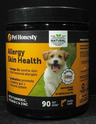 Pet Honesty Allergy Skin Health OMEGAS PROBIOTICS for Dogs Exp. 2027+