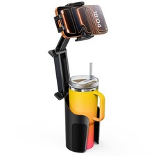 2-in-1 Cup Holder Cell Phone Holder for Your Car Bottle Friendly Cup Cell Pho...