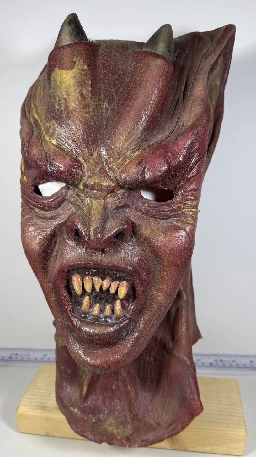 RARE Vintage 80s Latex Halloween Mask Demon Scary Horror Prop