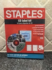 Staples CD Label Kit Applicator Software Labels Jewel Case Inserts New Old Stock