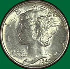 1940 Mercury Dime Brilliant Uncirculated BU Coin #41739