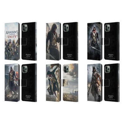 ASSASSIN'S CREED UNITY KEY ART LEDER BUCH GELDBÖRSE HÜLLE FÜR APPLE iPhone HANDYS