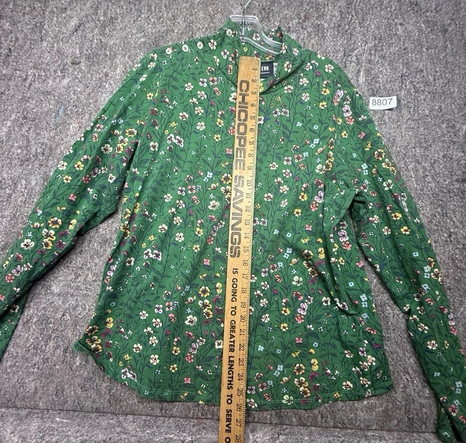 Top Anthropologie Maeve Floral Verde Algodón Cuello Sin Corriente Talla M Foto 4 de 4