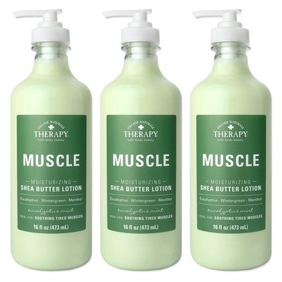 Village Naturals Therapy Muscle Shea Butter Lotion, Eucalyptus Mint Scent, 16...