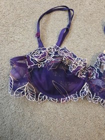 Brand New Lise Charmel Underwired Size Uk 38B Amethyst & Ivory Bra  New 