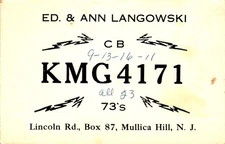 Mullica Hill New Jersey KMG-4171 QSL Radio Card Postcard