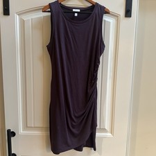 Leith Bodycon Ruched Dress Purple Sleeveless Poly/Cotton Causal  XL