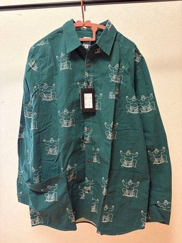 Go Slow Caravan Sumo Pattern Long Sleeve Shirt Green Size 5 Used